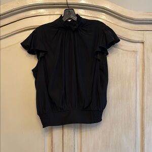 Elegant Black Ruffled Women's Top